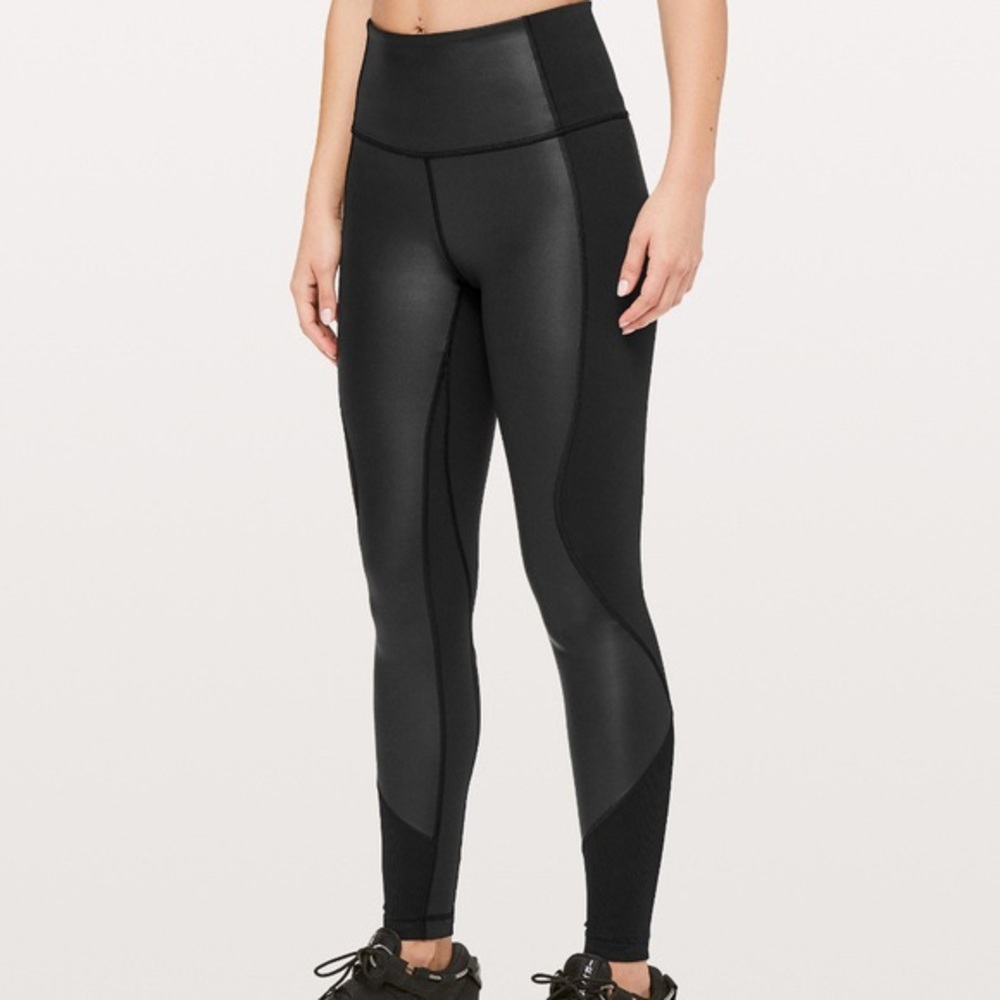 Lululemon Wunder Under Hi Rise Leather Limited